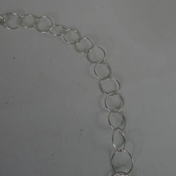 Sterling Silver 925 Open O Link Chain Necklace Snowflake Mandala Pendant - Picture 6 of 9